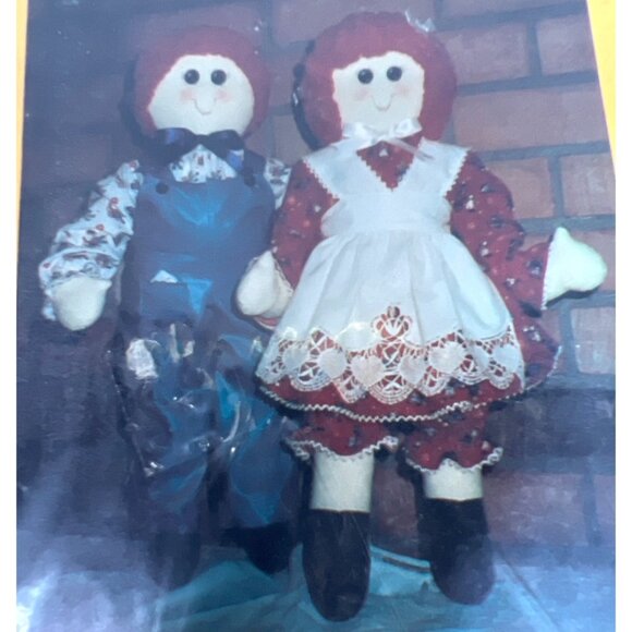 Vintage New Raggedy Ann & Andy Style Ragdoll Twins Kit - Picture 1 of 3